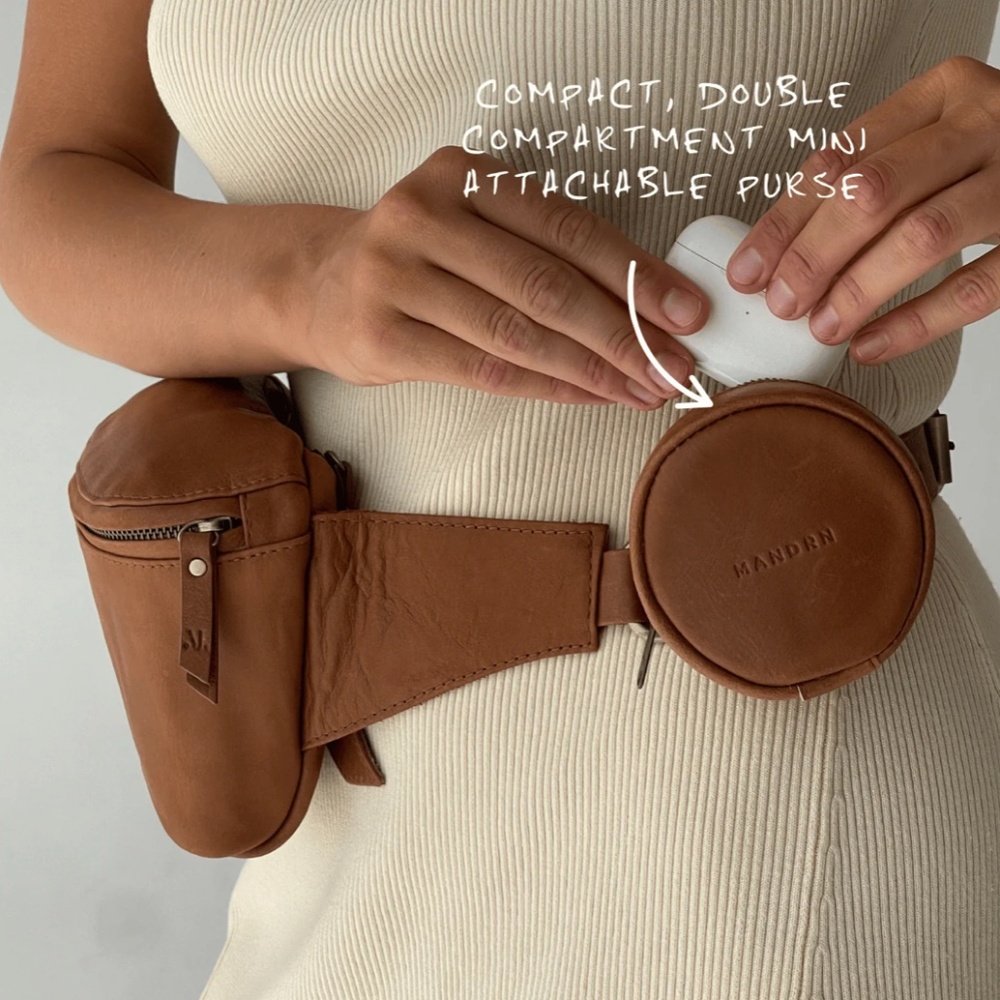 Mandrn Rover Leather Pouch Tan - Picture 4 of 5